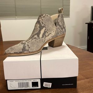 Snake print booties barely worn. Selling since my foot grew from running
